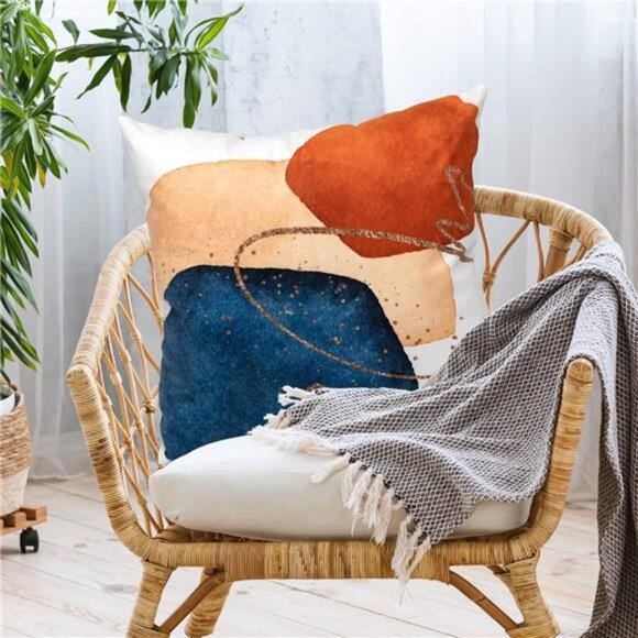 Throw Pillow Covers 18x18 Set of 4 Mid Century Modern Decorative Throw Pillows - Picture 4 of 7